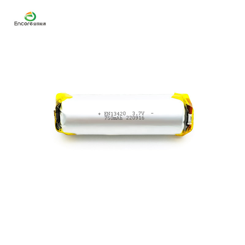 13420 750mAh 원통형 3.7v 리포 배터리